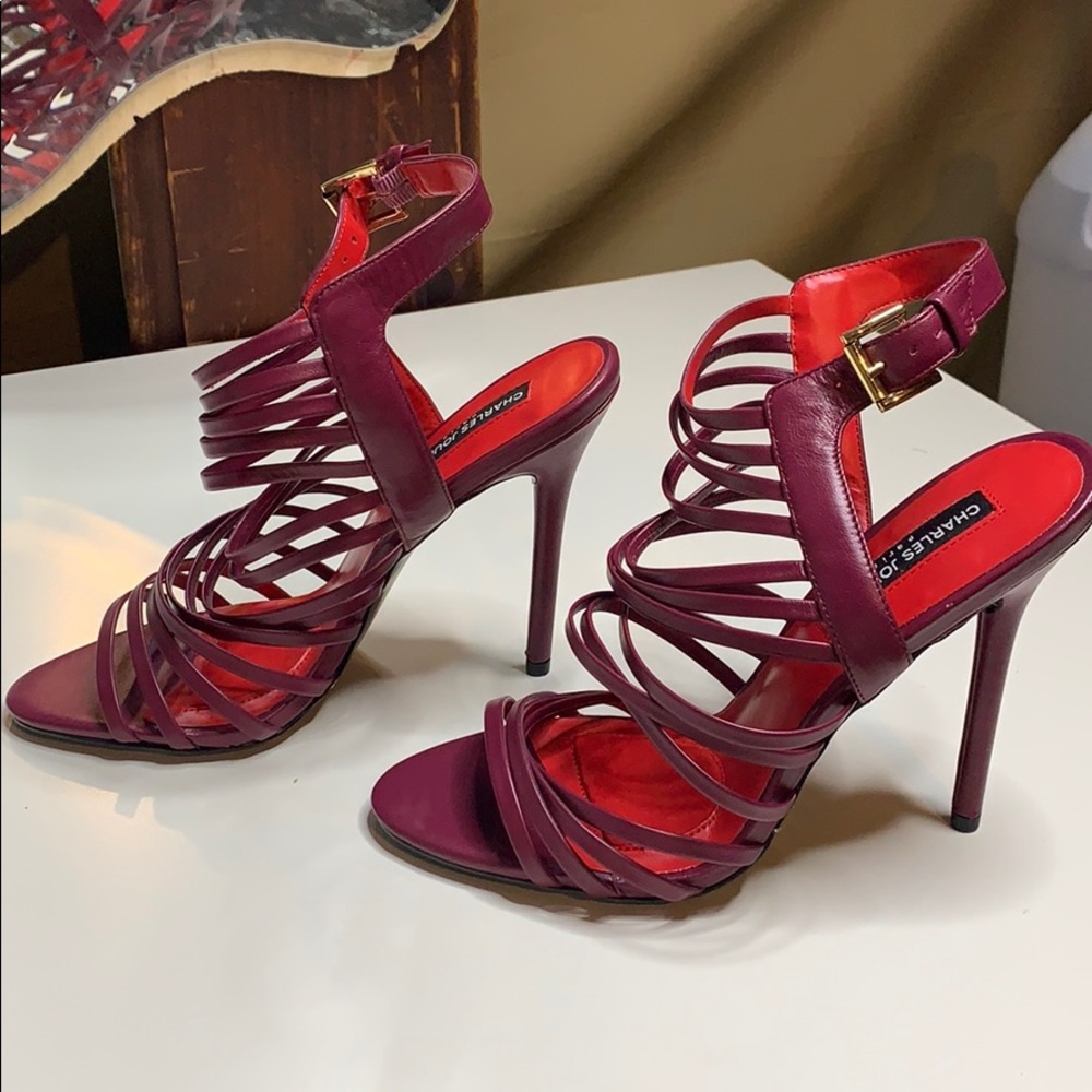 New stiletto, caged sandal, fashion heels.